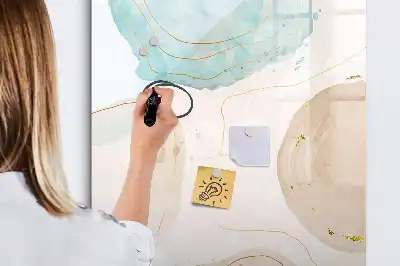 Magnetisk whiteboard i design med pastelpletter