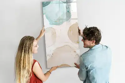 Magnetisk whiteboard i design med pastelpletter