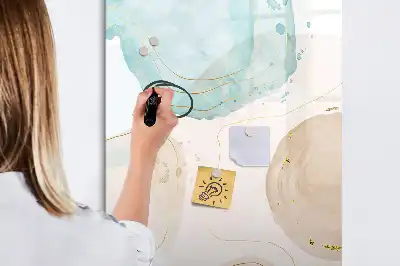 Magnetisk whiteboard i design med pastelpletter