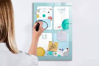 Galaktisk planner magnetisk tørresletteboard