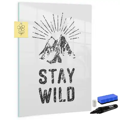 Magnetisk whiteboard med motiv af vilde bjerge