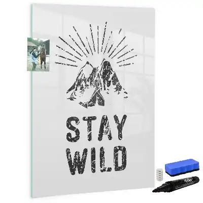 Magnetisk whiteboard med motiv af vilde bjerge