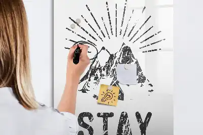 Magnetisk whiteboard med motiv af vilde bjerge