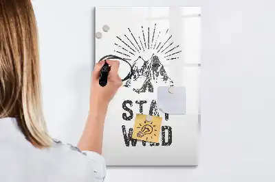 Magnetisk whiteboard med motiv af vilde bjerge