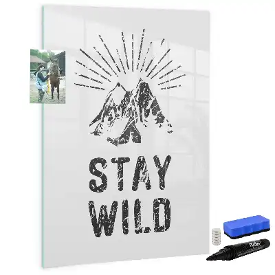 Magnetisk whiteboard med motiv af vilde bjerge