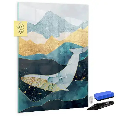 Magnetisk whiteboard i marmordesign
