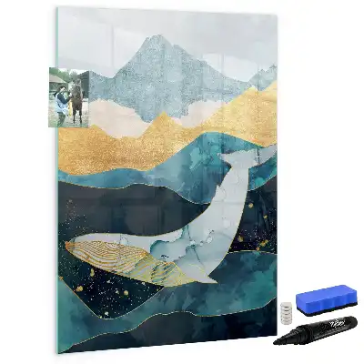 Magnetisk whiteboard i marmordesign