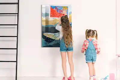 Magnetisk whiteboard i marmordesign