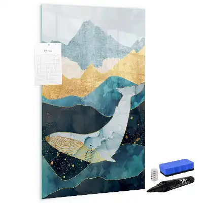 Magnetisk whiteboard i marmordesign