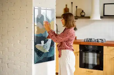 Magnetisk whiteboard i marmordesign