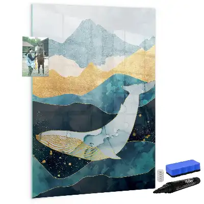 Magnetisk whiteboard i marmordesign