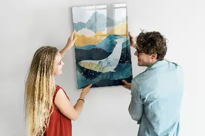 Magnetisk whiteboard i marmordesign