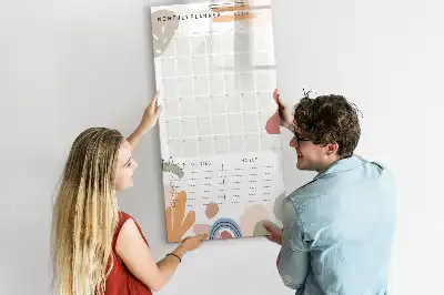 Magnetisk månedsplanner tørreslette tavle