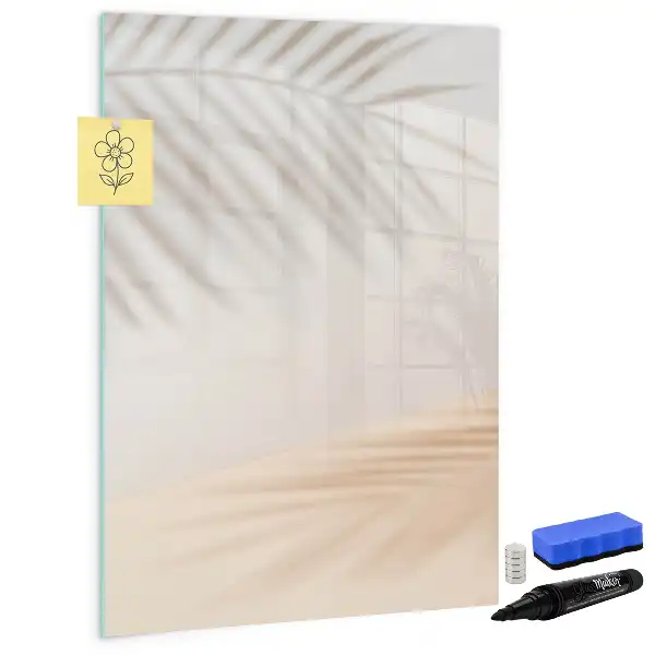 Magnetisk whiteboard med motiv af palmebladsskygge