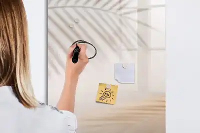 Magnetisk whiteboard med motiv af palmebladsskygge
