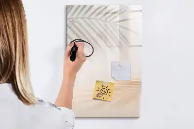 Magnetisk whiteboard med motiv af palmebladsskygge