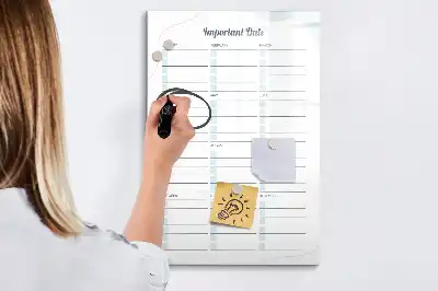 Magnetisk whiteboard til vigtige datoer tørreslette-tavle