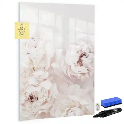 Magnetisk whiteboard med pæonmotiv