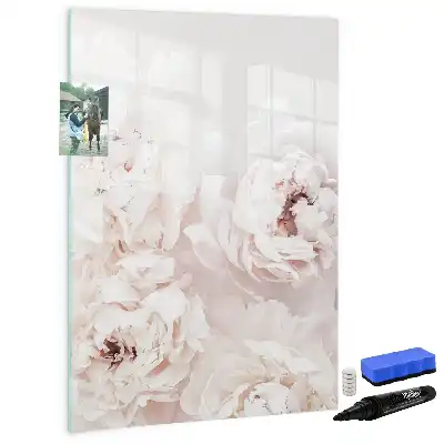 Magnetisk whiteboard med pæonmotiv