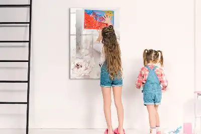 Magnetisk whiteboard med pæonmotiv
