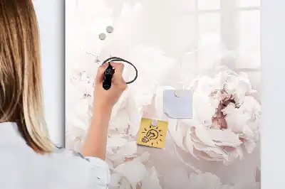 Magnetisk whiteboard med pæonmotiv