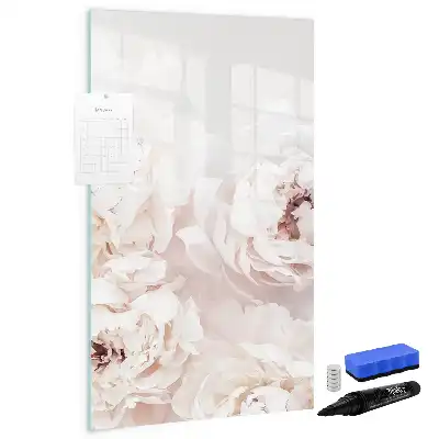 Magnetisk whiteboard med pæonmotiv