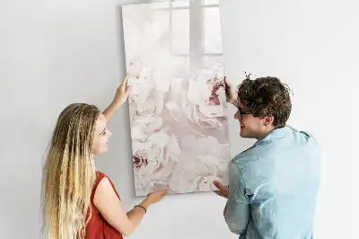 Magnetisk whiteboard med pæonmotiv