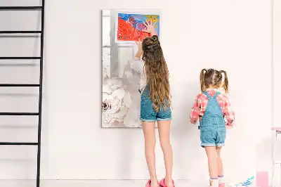 Magnetisk whiteboard med pæonmotiv