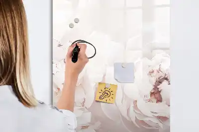 Magnetisk whiteboard med pæonmotiv