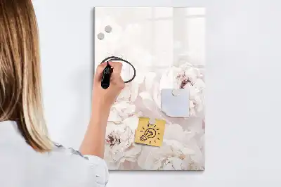 Magnetisk whiteboard med pæonmotiv