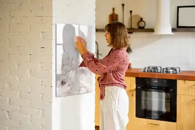 Magnetisk whiteboard med pæonmotiv