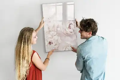 Magnetisk whiteboard med pæonmotiv