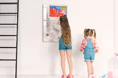 Magnetisk whiteboard med pæonmotiv
