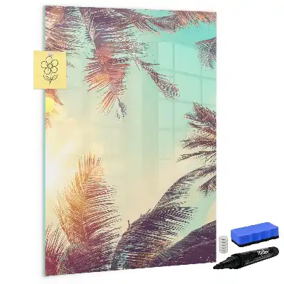 Magnetisk whiteboard med motiv af tropisk palme