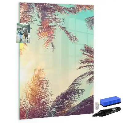 Magnetisk whiteboard med motiv af tropisk palme