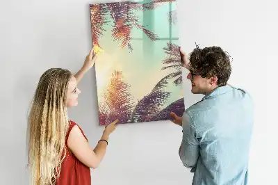 Magnetisk whiteboard med motiv af tropisk palme