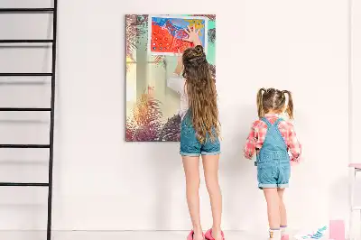 Magnetisk whiteboard med motiv af tropisk palme