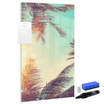 Magnetisk whiteboard med motiv af tropisk palme