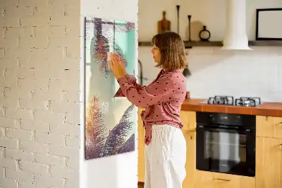 Magnetisk whiteboard med motiv af tropisk palme