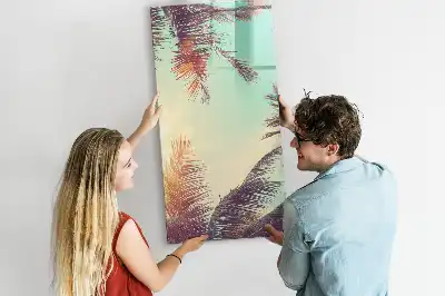 Magnetisk whiteboard med motiv af tropisk palme