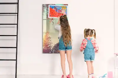Magnetisk whiteboard med motiv af tropisk palme