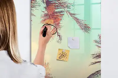 Magnetisk whiteboard med motiv af tropisk palme