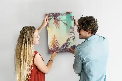 Magnetisk whiteboard med motiv af tropisk palme