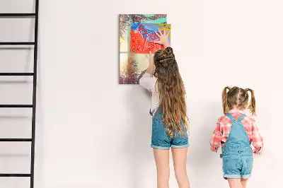 Magnetisk whiteboard med motiv af tropisk palme