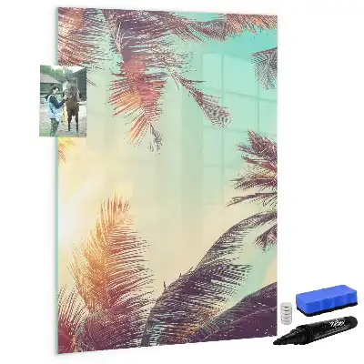Magnetisk whiteboard med motiv af tropisk palme