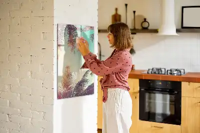 Magnetisk whiteboard med motiv af tropisk palme