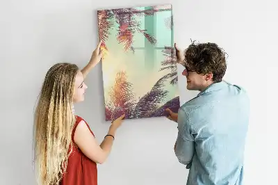 Magnetisk whiteboard med motiv af tropisk palme
