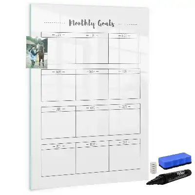 Magnetisk whiteboard med månedlige mål