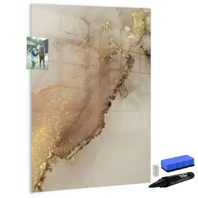 Magnetisk whiteboard med glitrende marmorlook