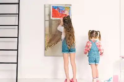 Magnetisk whiteboard med glitrende marmorlook